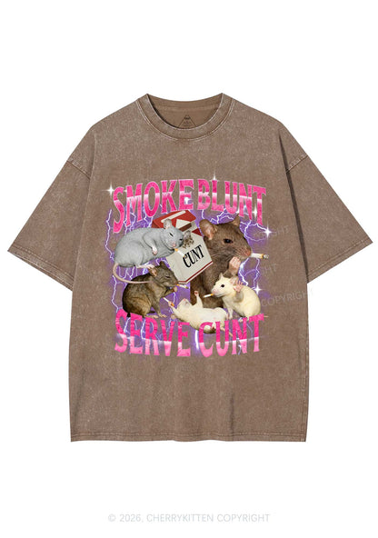 Smoke Blunt Rats Y2K Shirts Washed Tee Cherrykitten