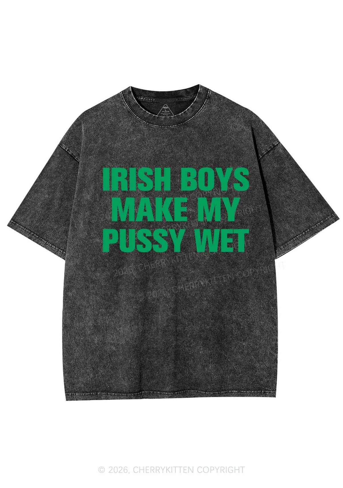 Irish Boys Make My Puxxy Wet St Patricks Y2K Shirts Washed Tee Cherrykitten