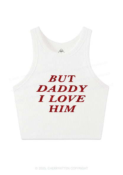 Glitter But Daddy I Love Him Y2K Crop Tank Top Cherrykitten