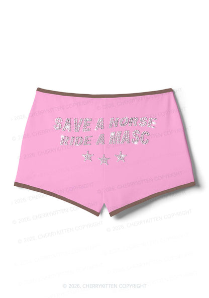 Rhinestone Ride A Masc Pride Y2K Booty Shorts Cherrykitten