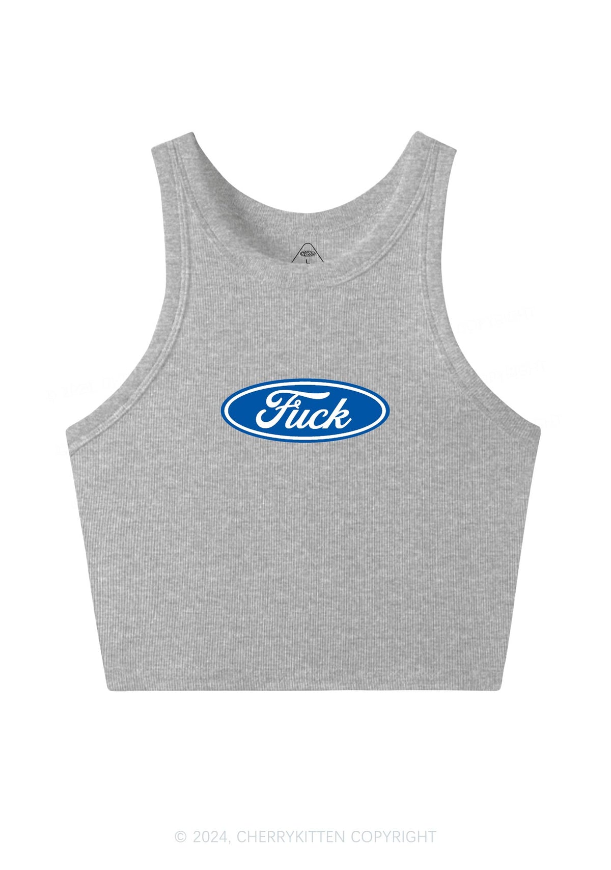 Oval Fxxk Y2K Crop Tank Top Cherrykitten