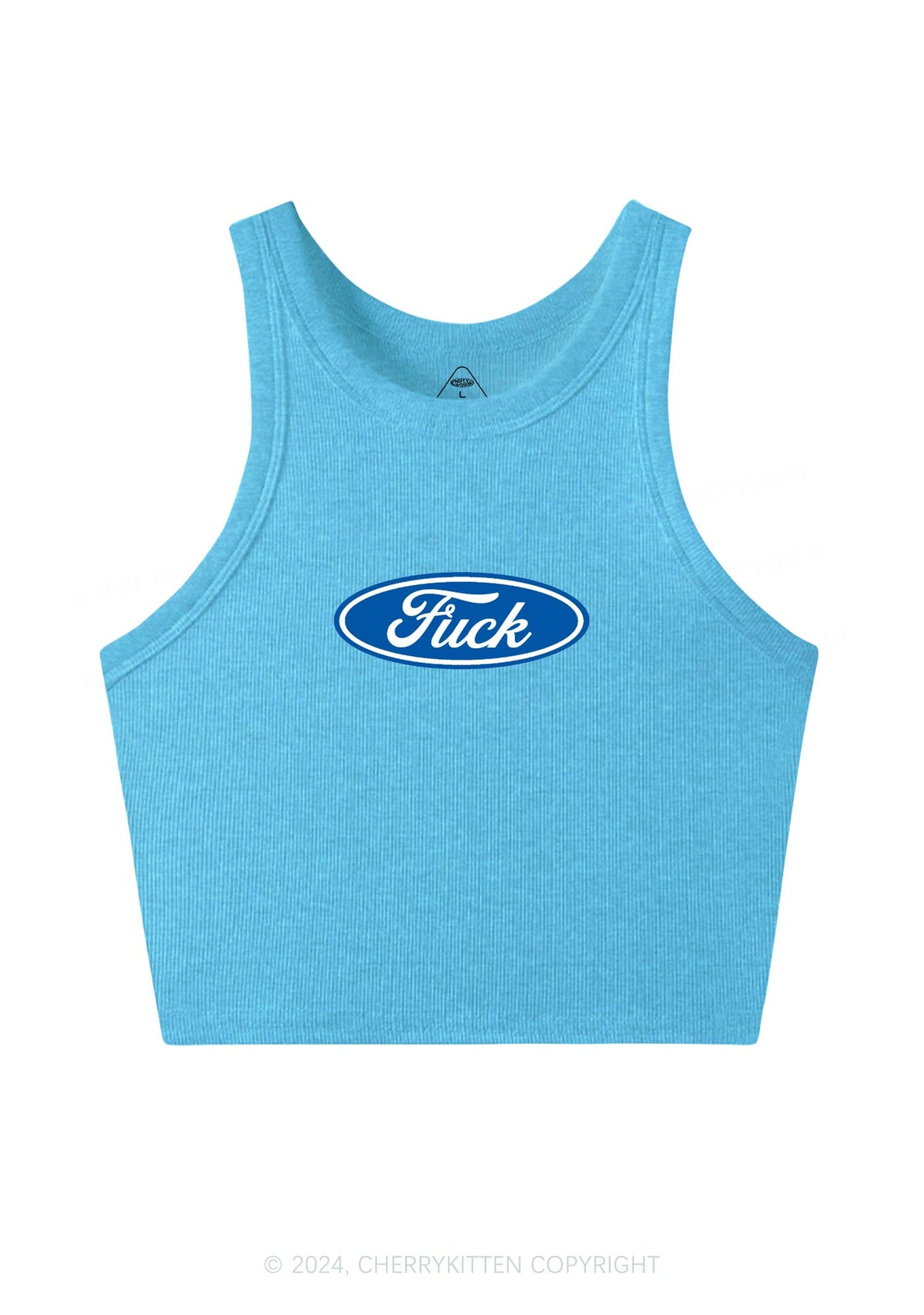 Oval Fxxk Y2K Crop Tank Top Cherrykitten