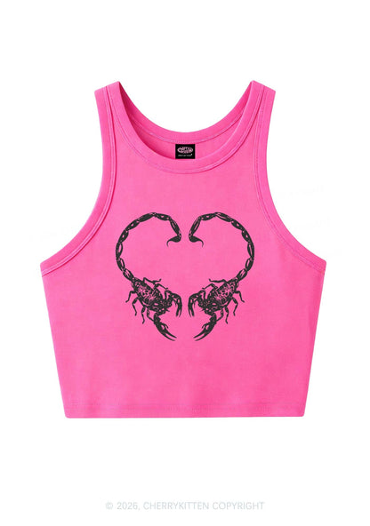 Skull Scorpion Heart Y2K Crop Tank Top Cherrykitten