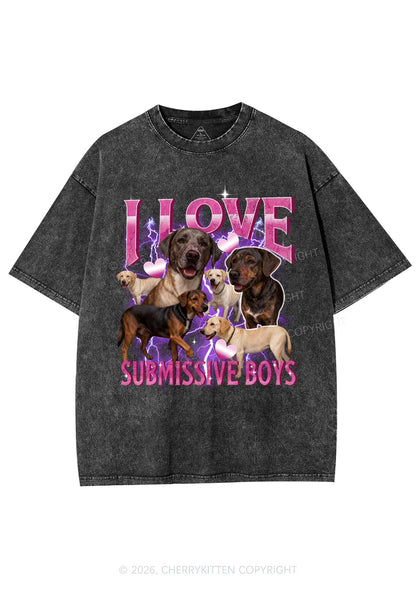 I Love S Dogs Y2K Shirts Washed Tee Cherrykitten