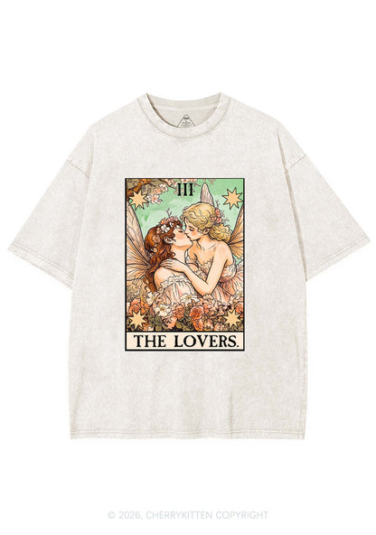 Fairykiss Lovers Tarot Pride Y2K Shirts Washed Tee Cherrykitten