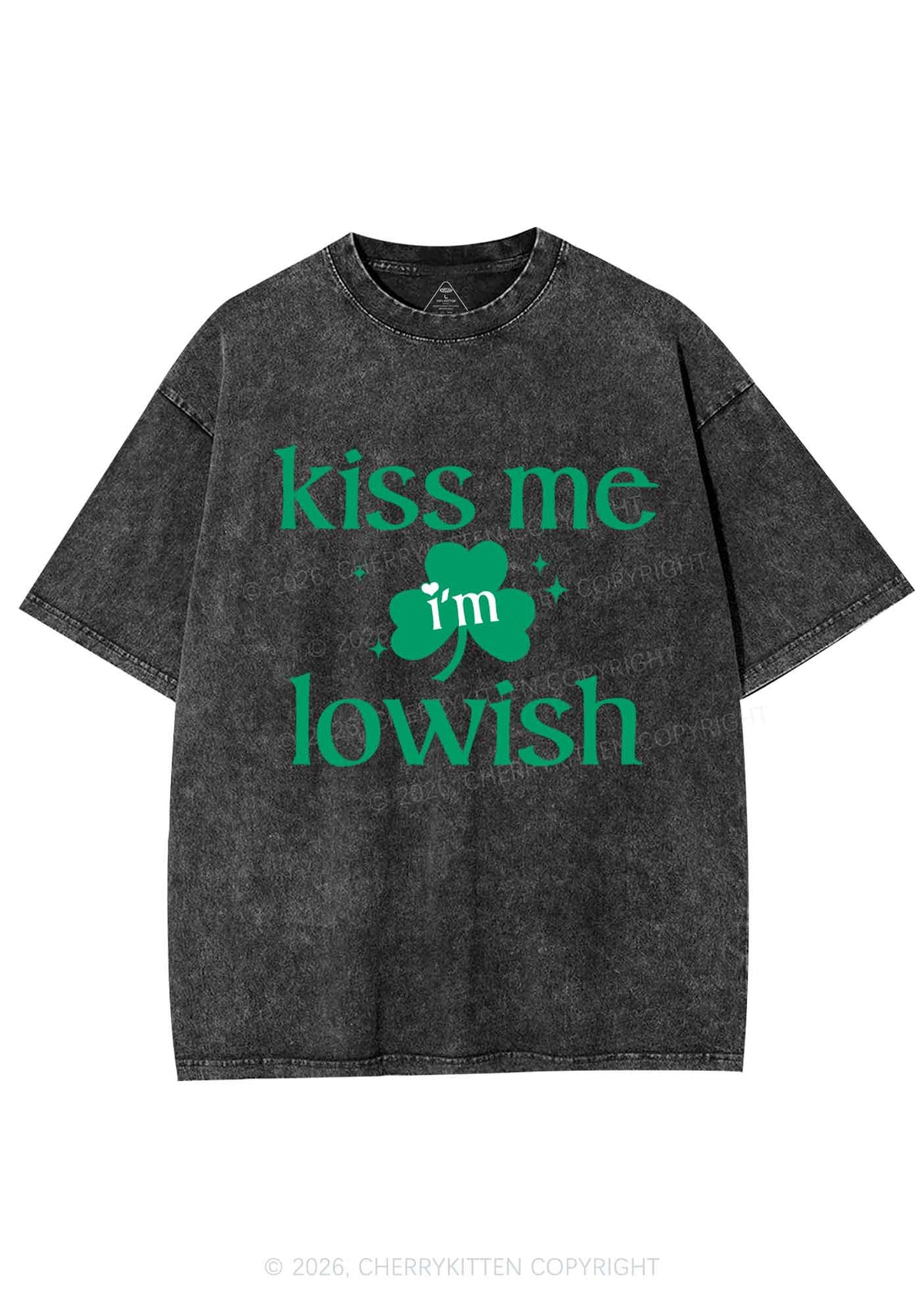 Kiss Me Im Iowish St Patricks Y2K Shirts Washed Tee Cherrykitten