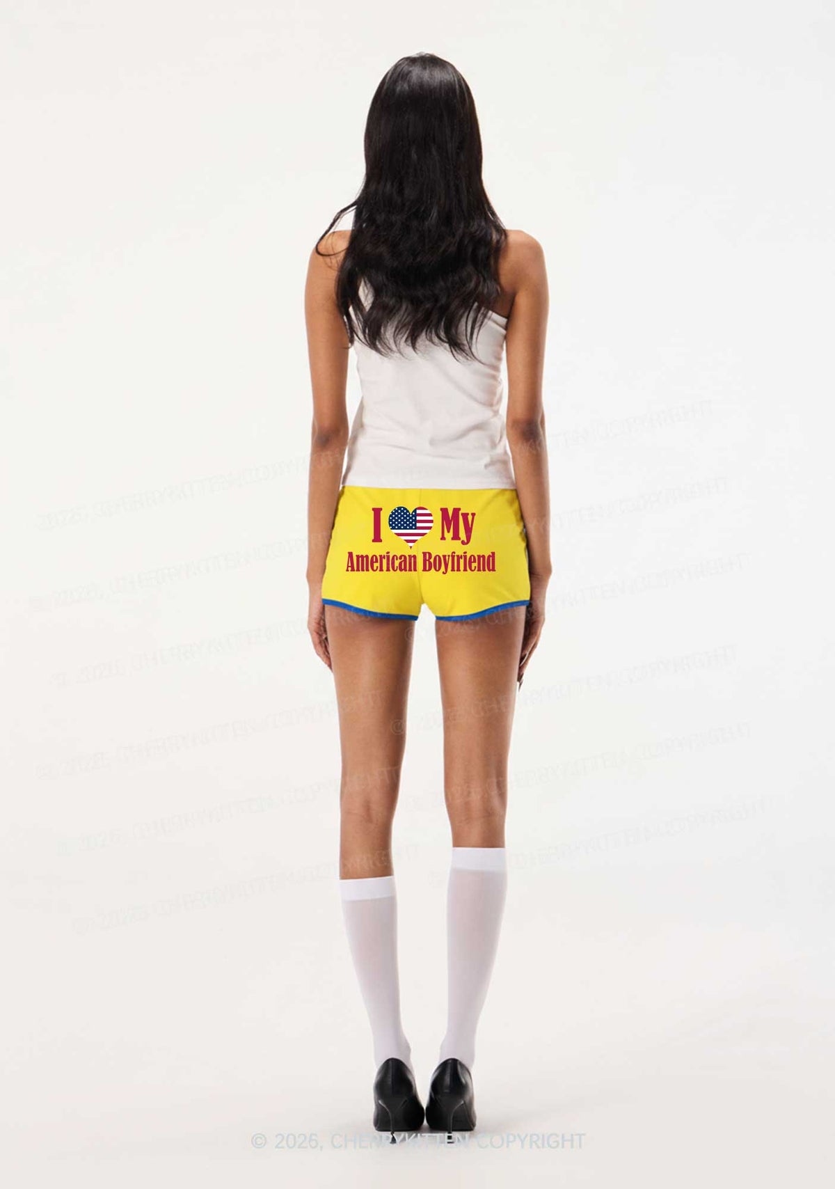 Custom Country Valentine's Day Y2K Booty Shorts Cherrykitten
