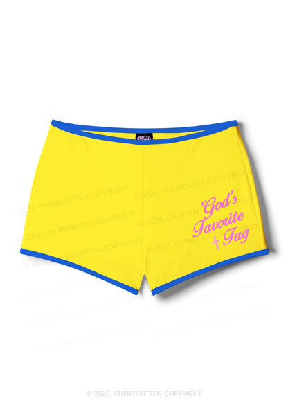 Gods Favorite Fag Pride Y2K Booty Shorts Cherrykitten