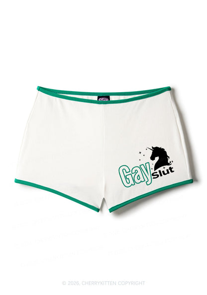 Gay Slxt Unicorn Pride Y2K Booty Shorts Cherrykitten