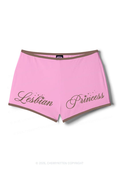Lesbian Princess Pride Y2K Booty Shorts Cherrykitten