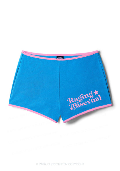 Raging Bisexual Pride Y2K Booty Shorts Cherrykitten