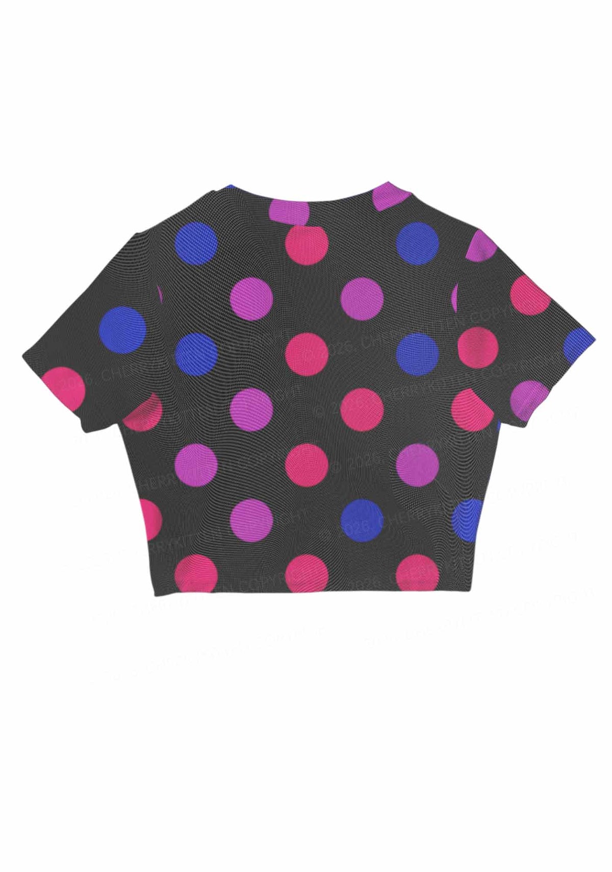 Bisexual Dots On Black Pride Y2K Mesh Crop Top Cherrykitten