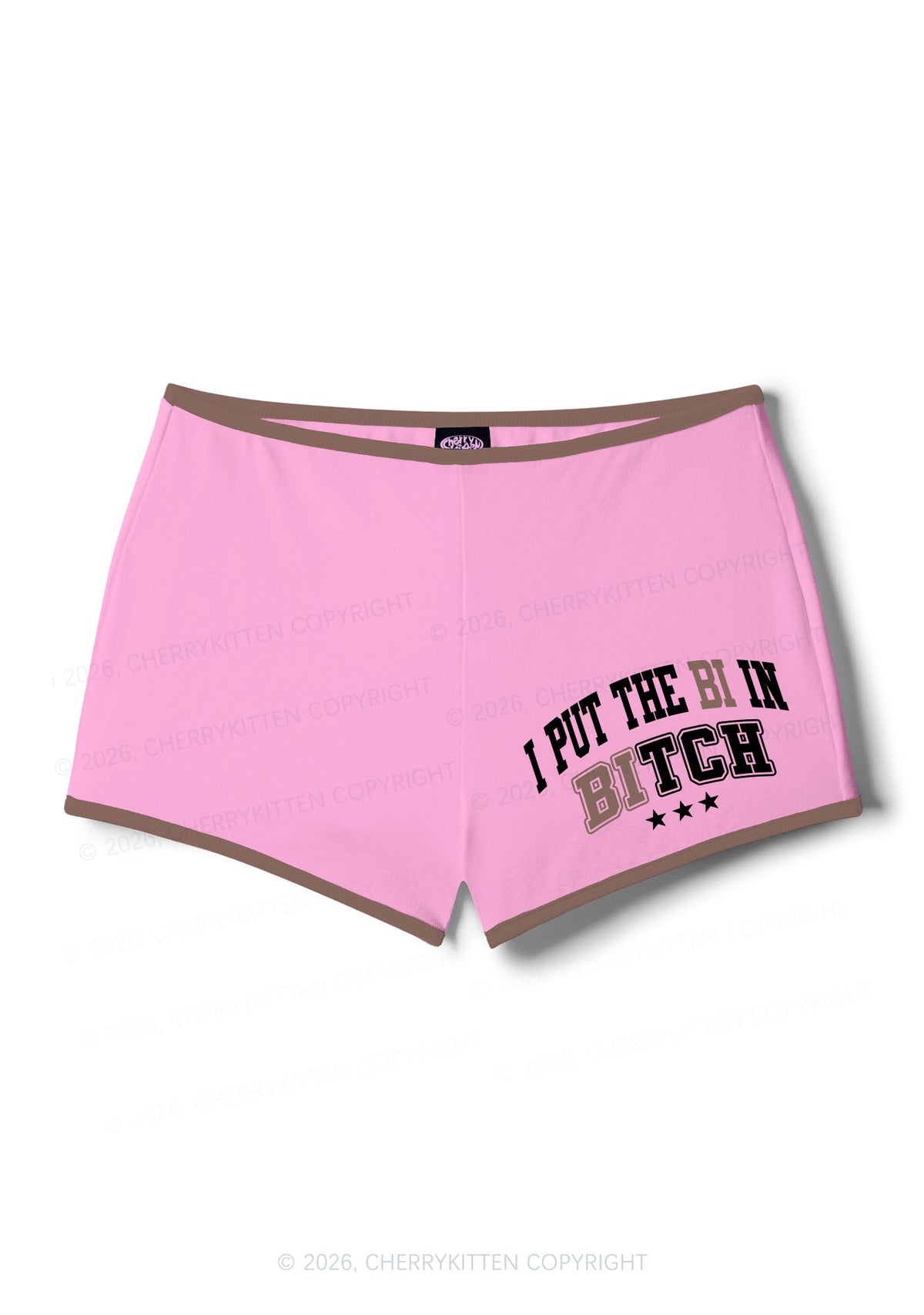 I Put The Bi In Bxxch Pride Y2K Booty Shorts Cherrykitten