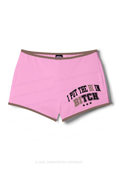 I Put The Bi In Bxxch Pride Y2K Booty Shorts Cherrykitten