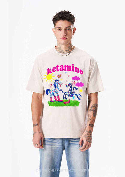 Heart Spotted Pony Y2K Shirts Washed Tee Cherrykitten