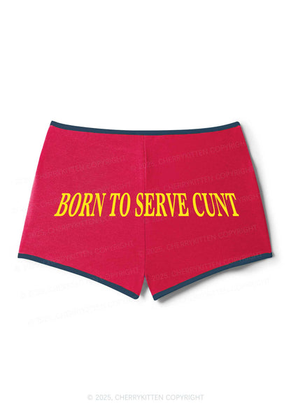 Born To Serve Cxxt Y2K Booty Shorts Cherrykitten