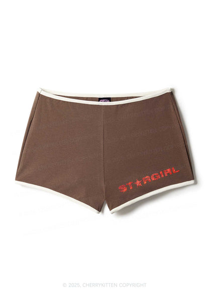Rhinestone Red Stargirl Y2K Booty Shorts Cherrykitten