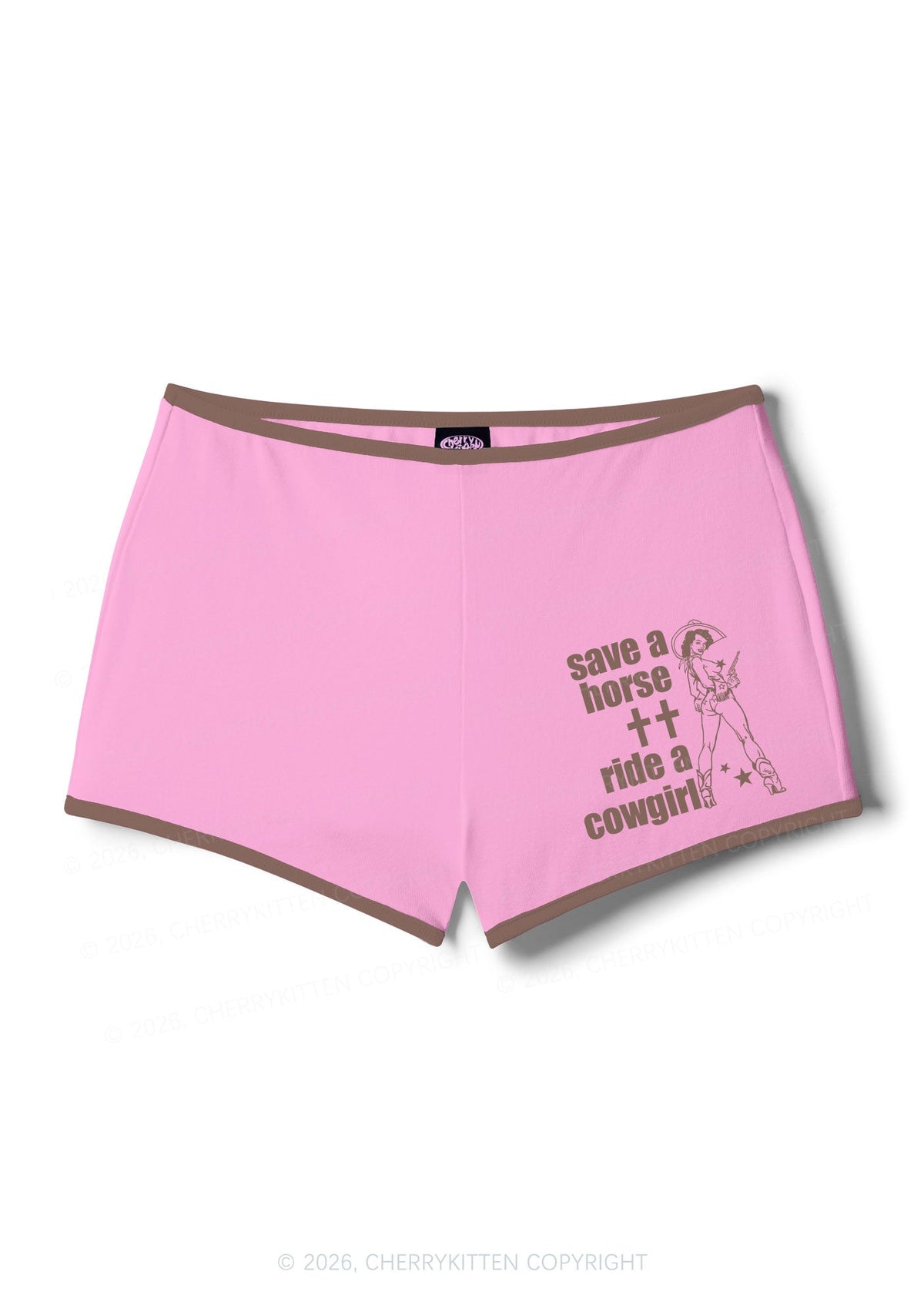 Save Horse Ride Cowgirl Pride Y2K Booty Shorts Cherrykitten