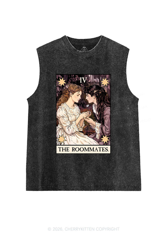 The Roommates Stars Tarot Pride Y2K Washed Muscle Tank Cherrykitten