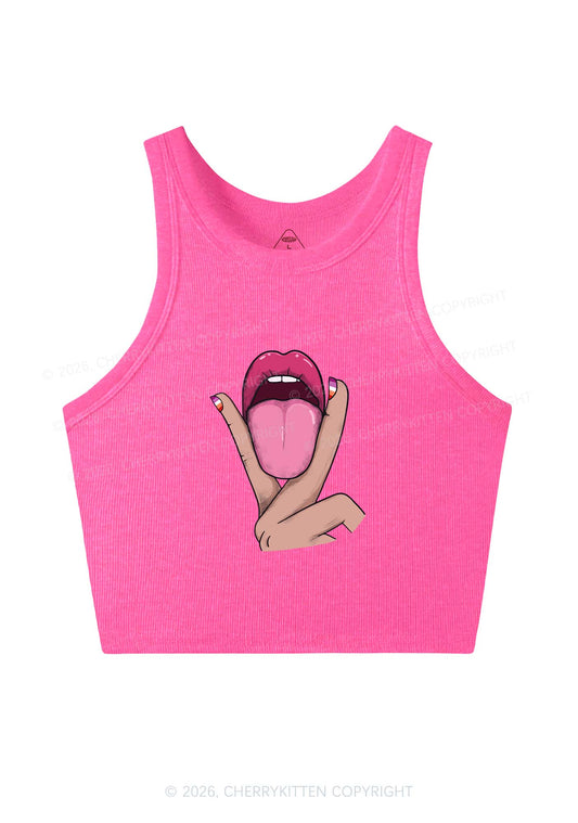 Lesbian Kissing Pride Y2K Crop Tank Top Cherrykitten