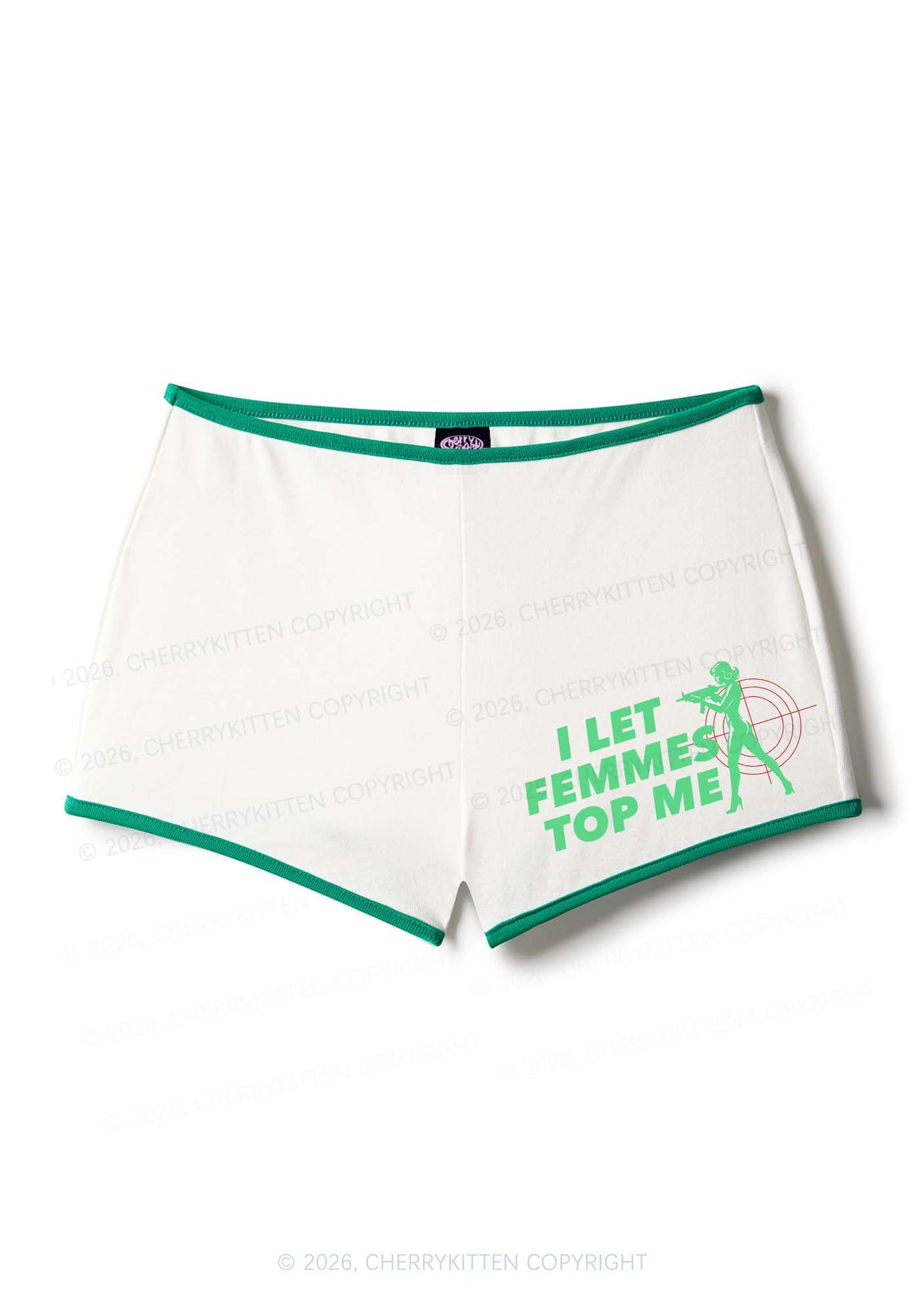 I Let Femmes Top Me Pride Y2K Booty Shorts Cherrykitten