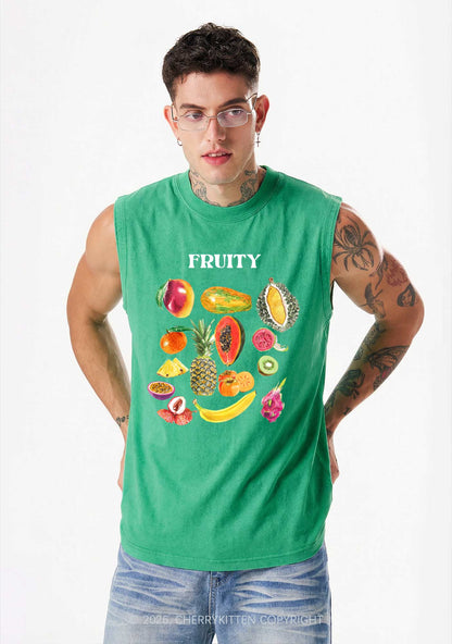 Fruity Pride Y2K Washed Muscle Tank Cherrykitten