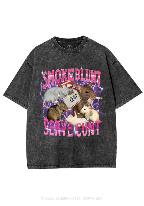 Smoke Blunt Rats Y2K Shirts Washed Tee Cherrykitten