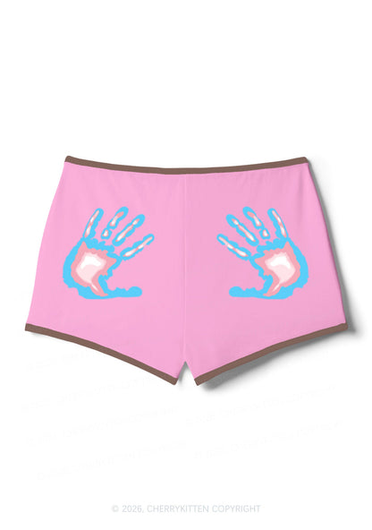 Trans Thermal Hands Pride Y2K Booty Shorts Cherrykitten