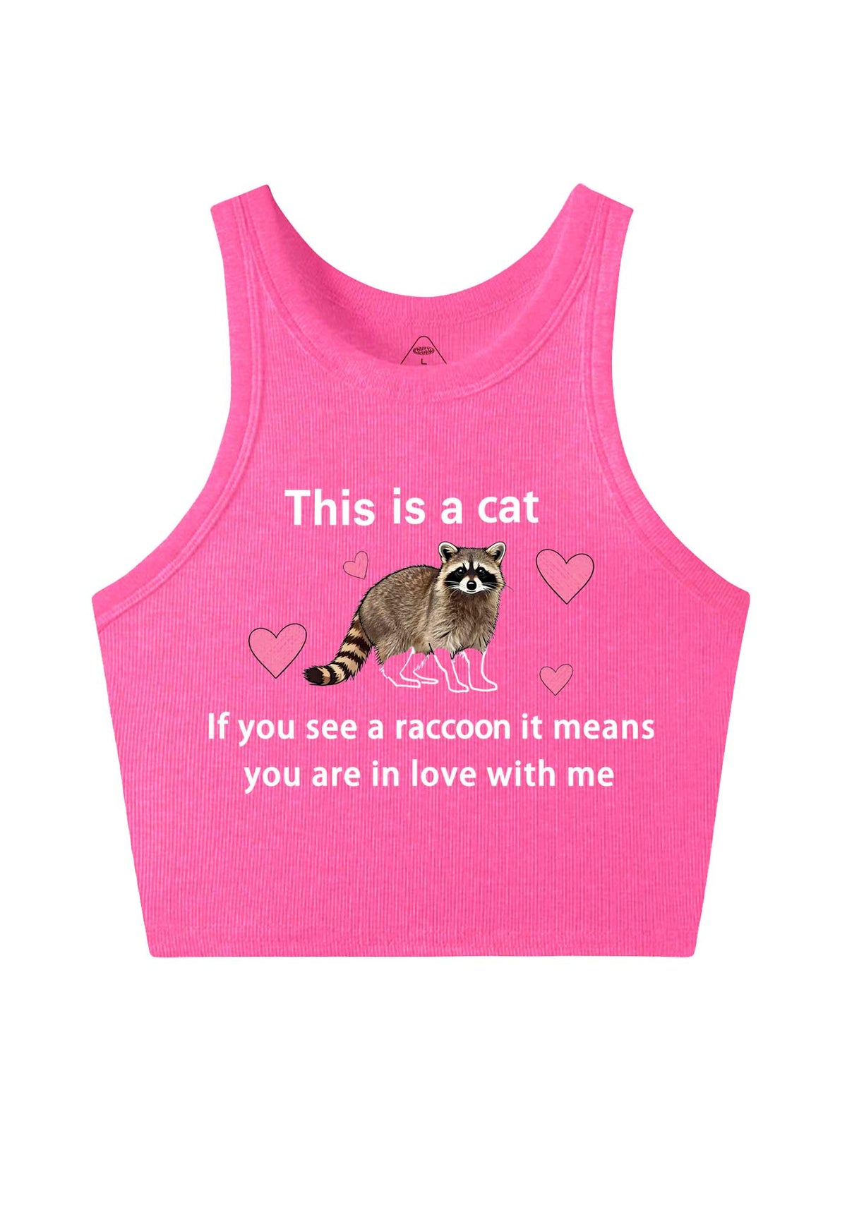 If You See A Raccoon Y2K Crop Tank Top Cherrykitten