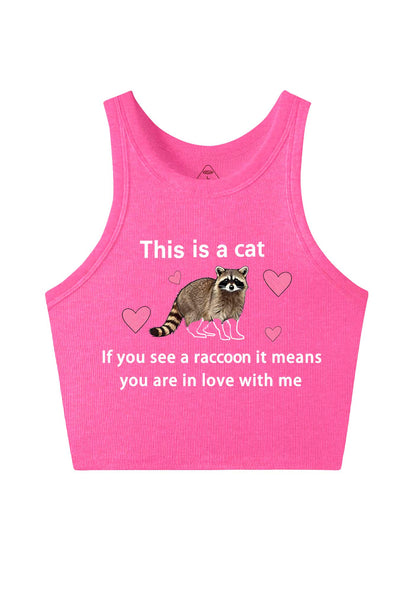 If You See A Raccoon Y2K Crop Tank Top Cherrykitten