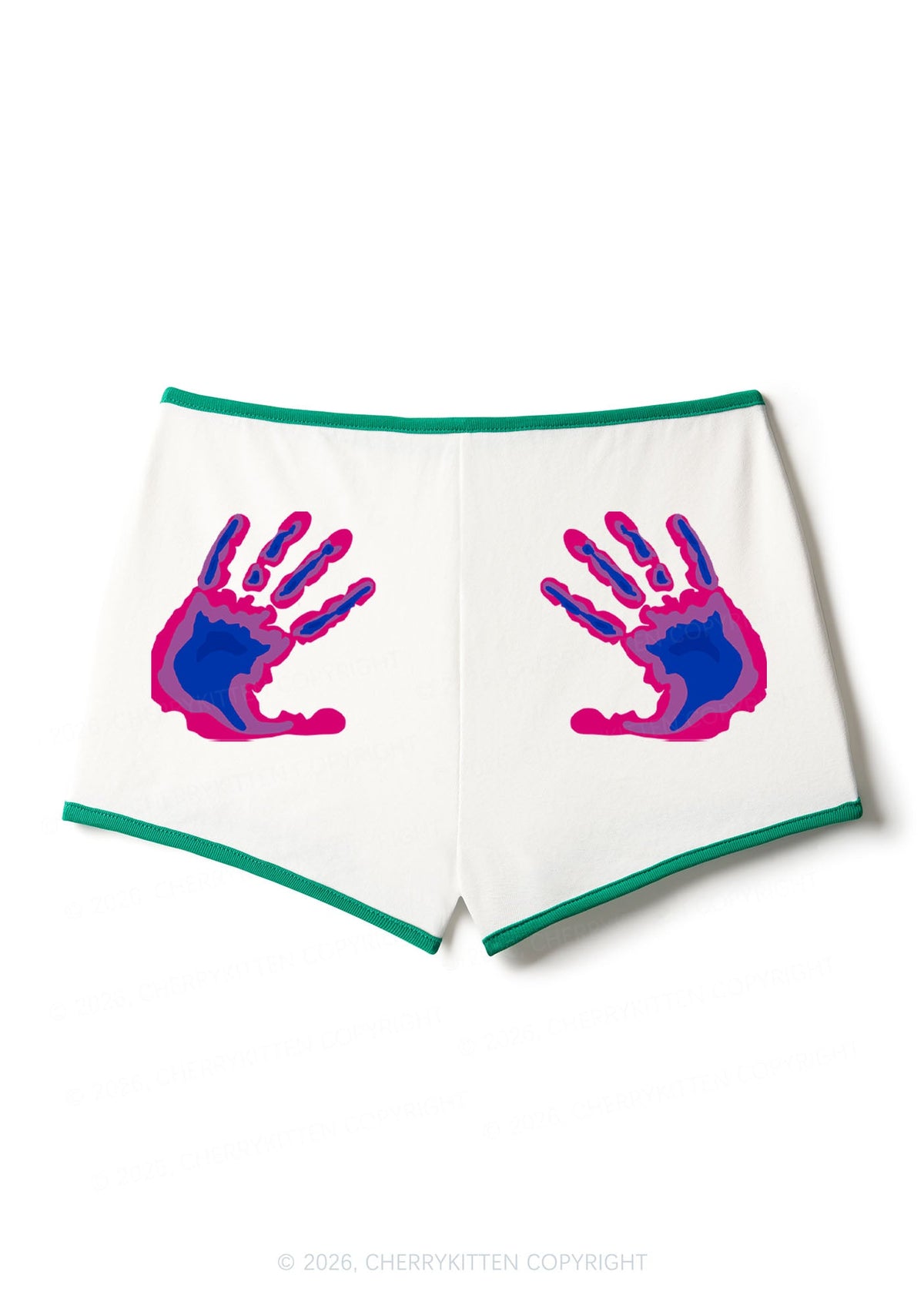Bisexual Thermal Hands Pride Y2K Booty Shorts Cherrykitten