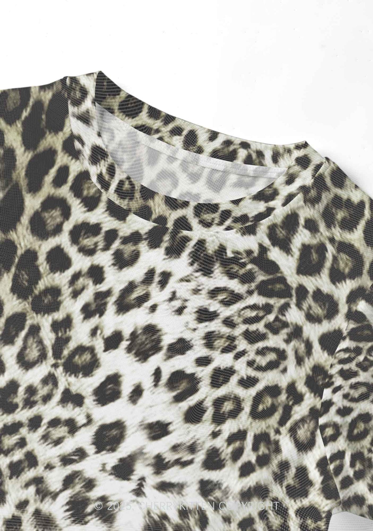 Wild Leopard Y2K Mesh Crop Top Cherrykitten