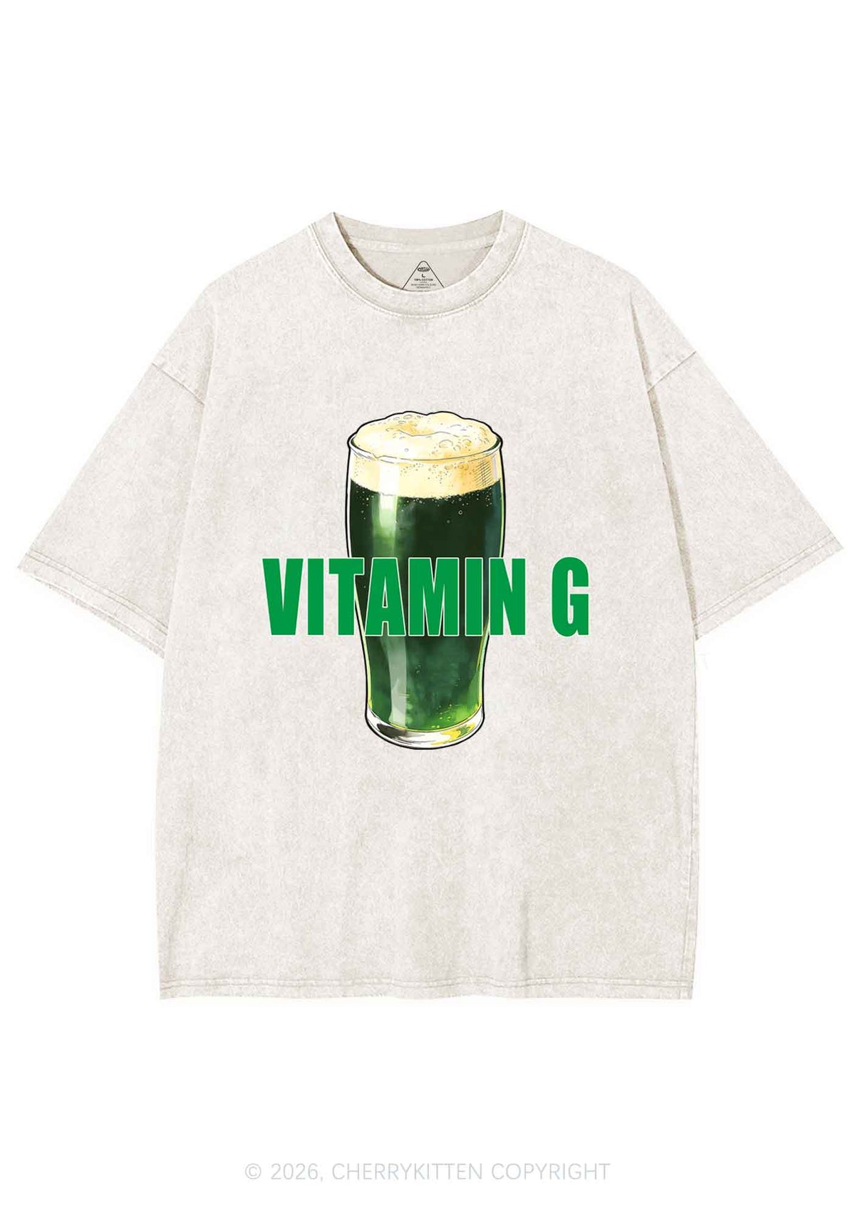 Vitamin G St Patricks Y2K Shirts Washed Tee Cherrykitten