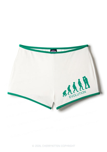 Gay Evolution Pride Y2K Booty Shorts Cherrykitten