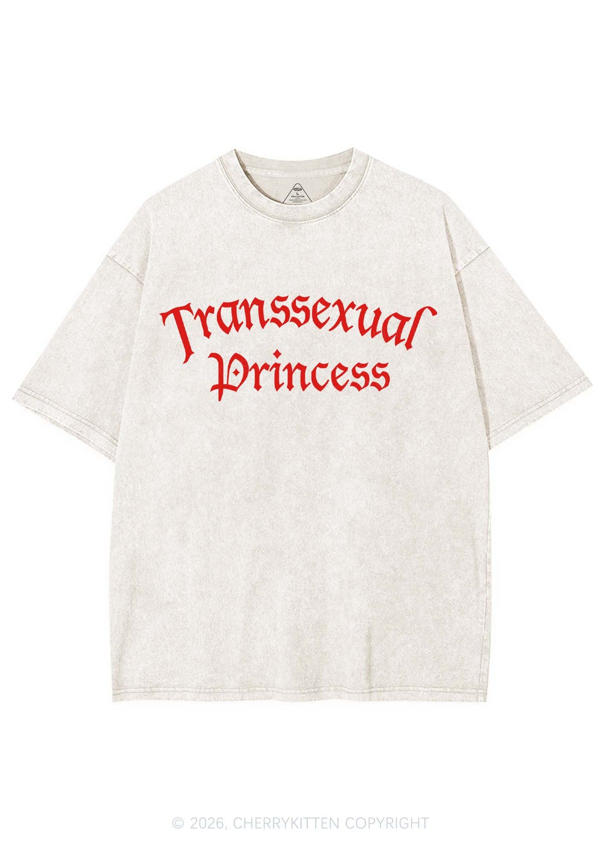 Transsexual Princess Pride Y2K Shirts Washed Tee Cherrykitten