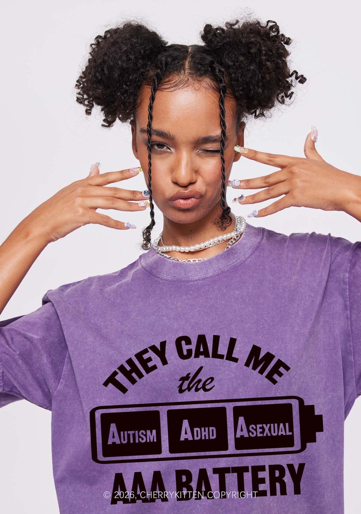 They Call Me AAA Battery Pride Y2K Shirts Washed Tee Cherrykitten