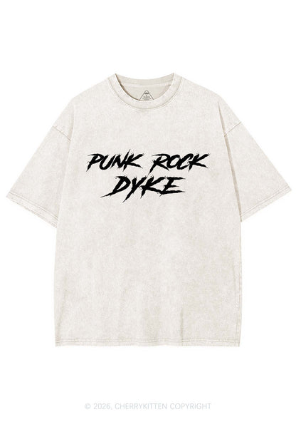 Punk Rock Dyke Pride Y2K Shirts Washed Tee Cherrykitten