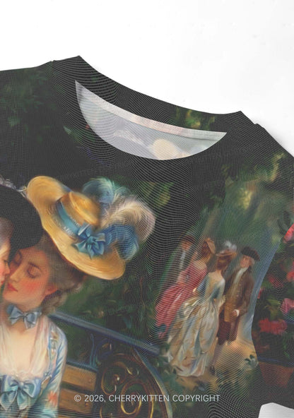 Vintage Garden Ladies Pride Y2K Mesh Crop Top Cherrykitten