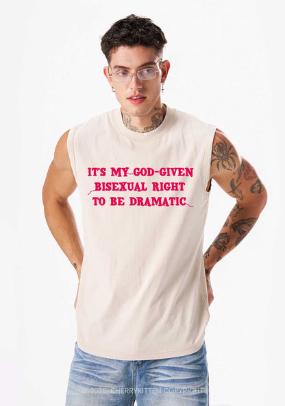 God Given Bisexual Right Pride Y2K Washed Muscle Tank Cherrykitten