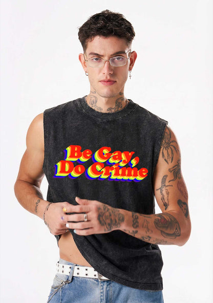 Be Gay Do Crxme Y2K Washed Muscle Tank Cherrykitten