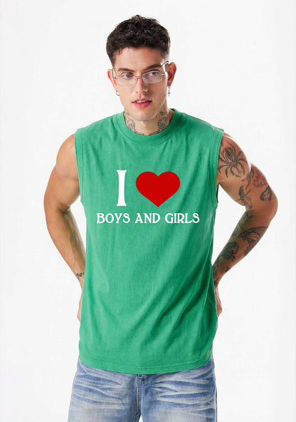 I Love Boys and Girls Pride Y2K Washed Muscle Tank Cherrykitten