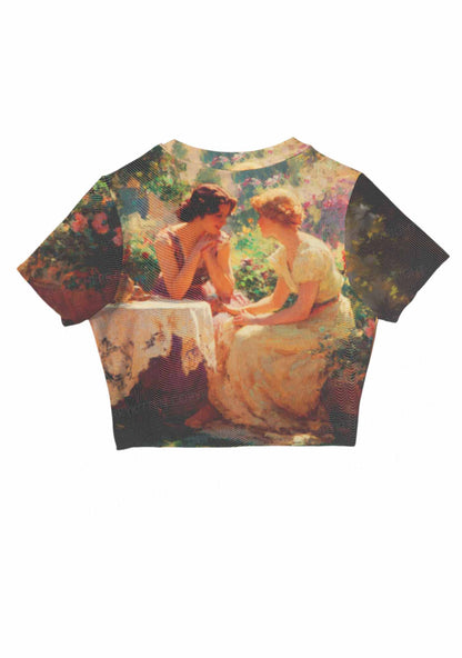 Garden Chat Pride Y2K Mesh Crop Top Cherrykitten