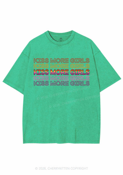 Kiss More Girls Pride Y2K Shirts Washed Tee Cherrykitten