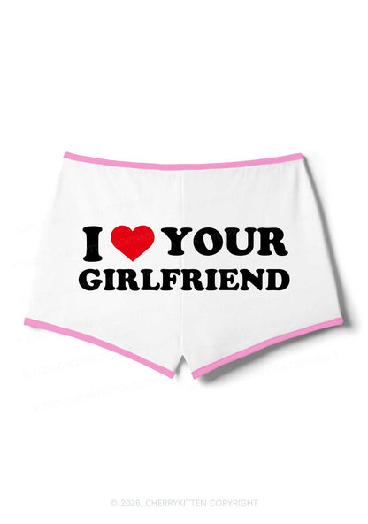 I Love Your GF Valentine's Day Y2K Booty Shorts Cherrykitten