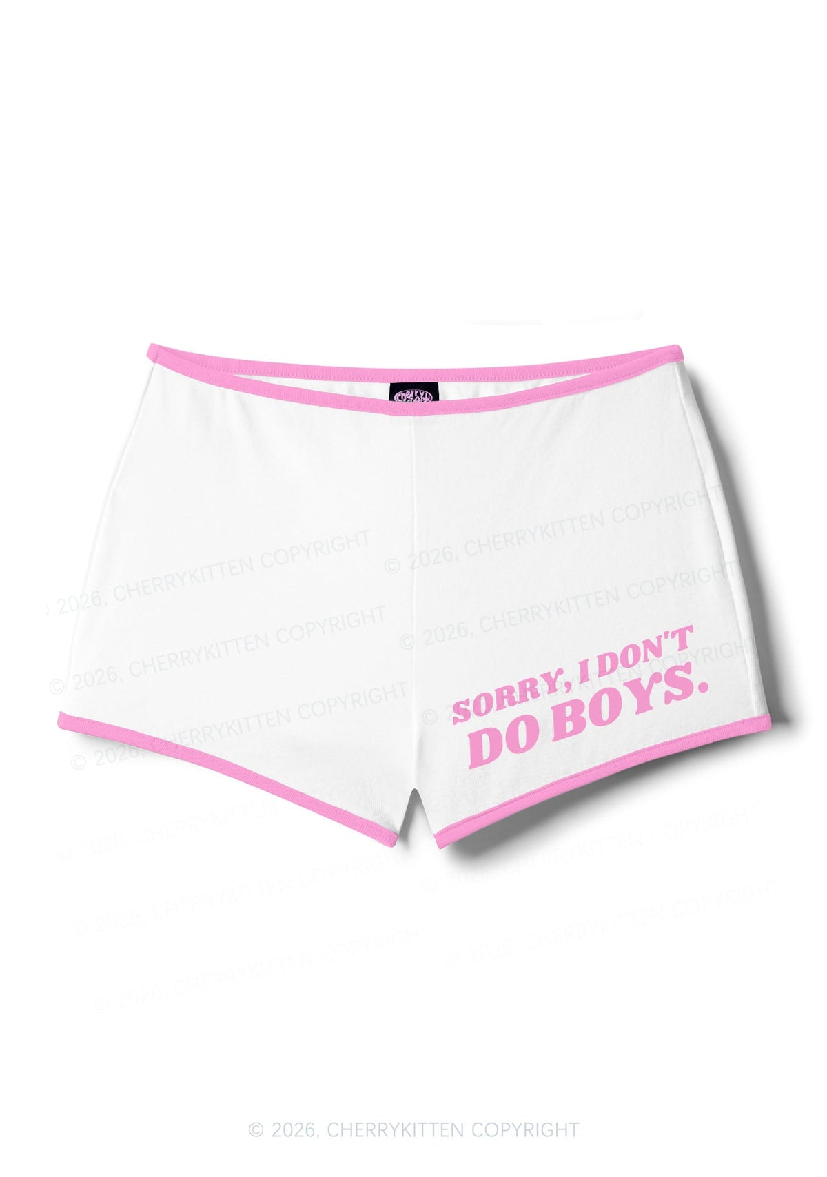 Sorry I Dont Do Boys Pride Y2K Booty Shorts Cherrykitten