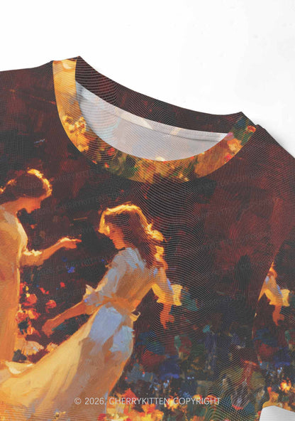 Dancing In Garden Pride Y2K Mesh Crop Top Cherrykitten