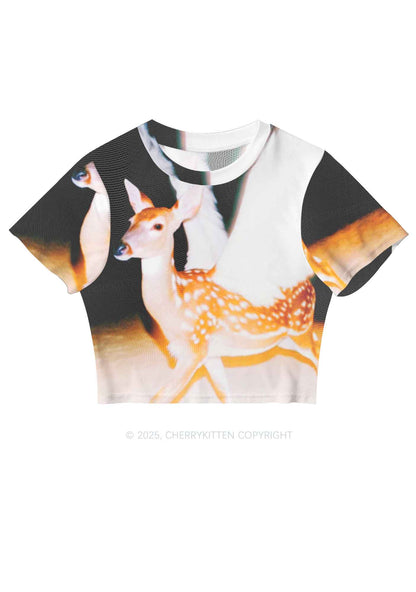 Deer Wings Y2K Mesh Crop Top Cherrykitten