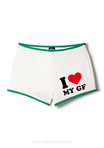 I Love My GF Valentine's Day Y2K Booty Shorts Cherrykitten
