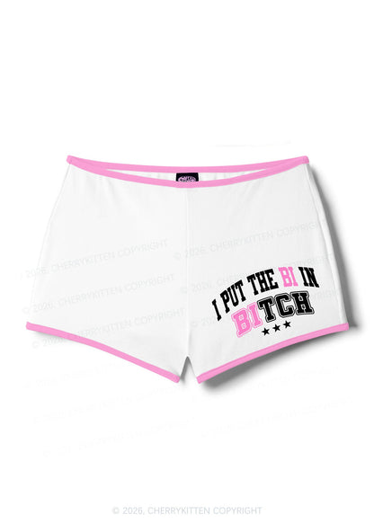 I Put The Bi In Bxxch Pride Y2K Booty Shorts Cherrykitten