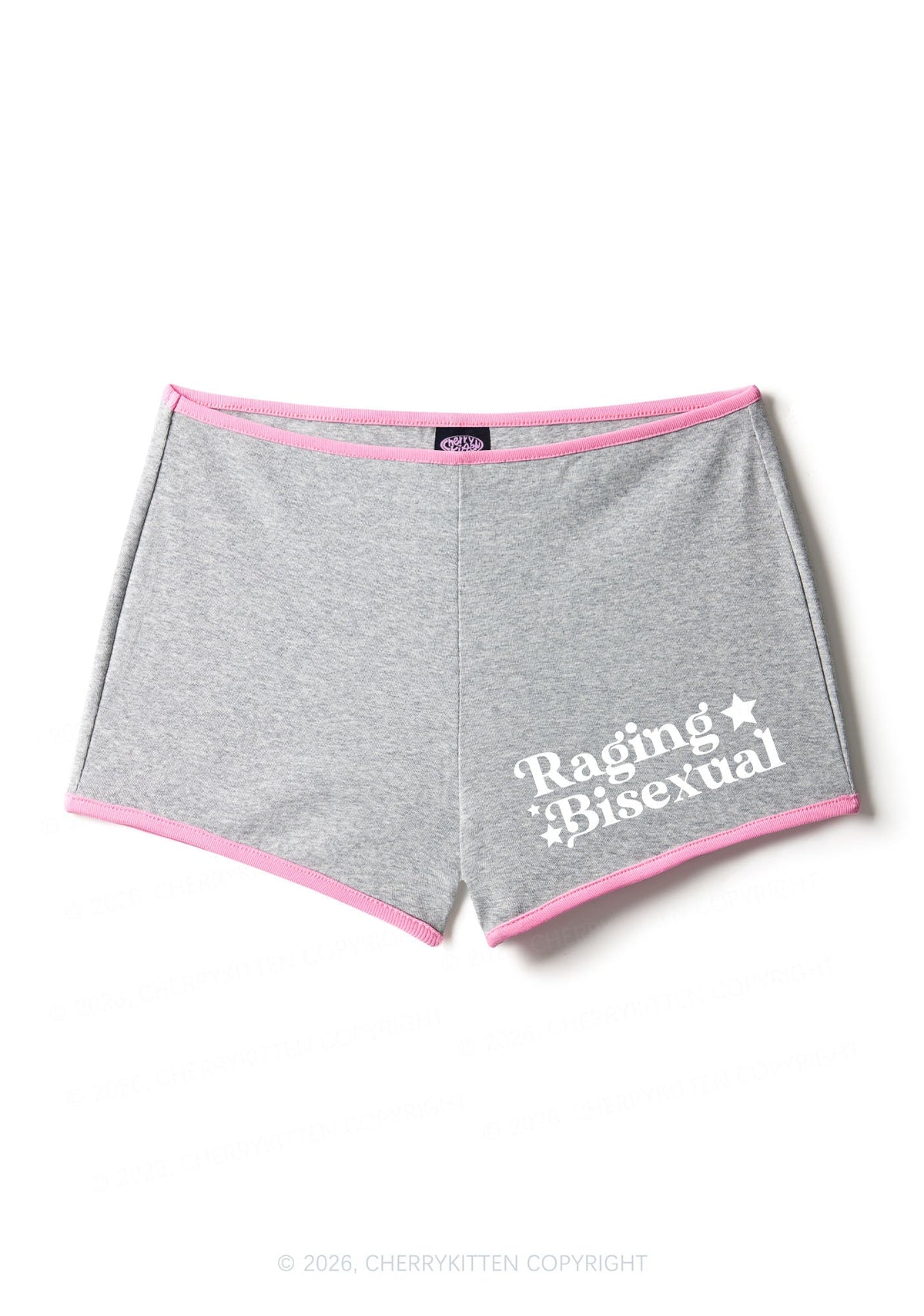 Raging Bisexual Pride Y2K Booty Shorts Cherrykitten